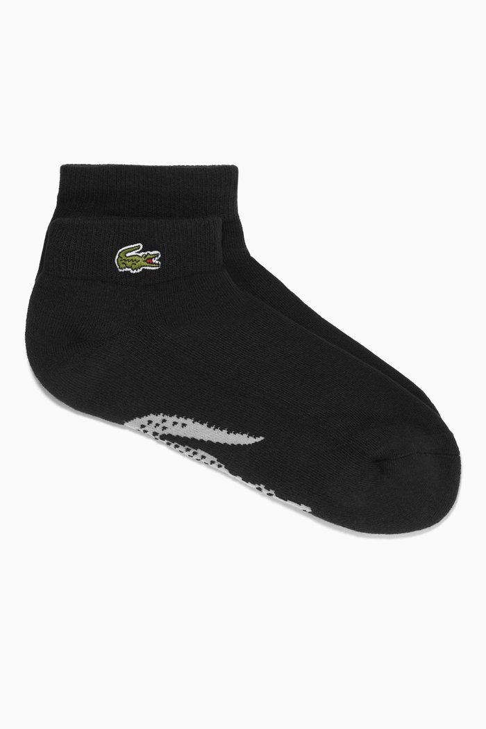 

Sport Crocodile Low-Cut Cotton Socks, Black
