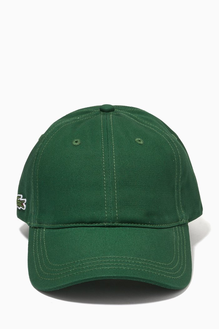 

Contrast Strap Cap in Cotton Twill, Green