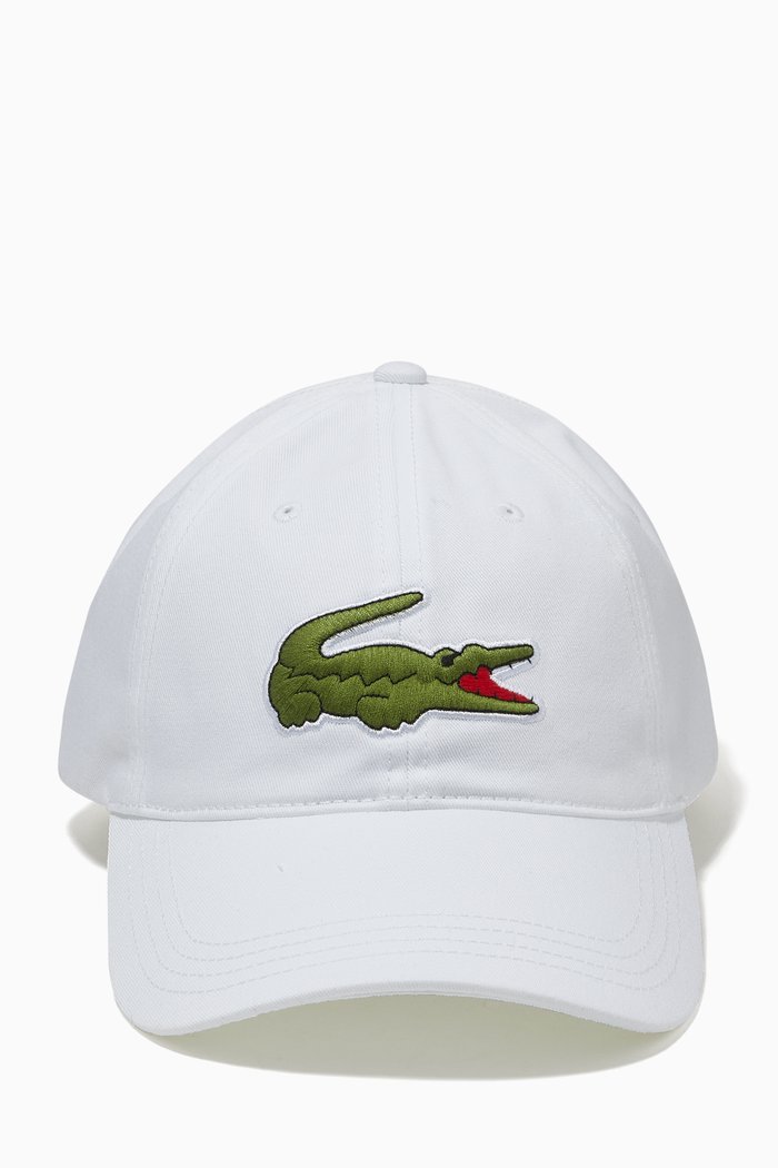 

Contrast Strap & Oversized Crocodile Cap in Cotton Twill, White