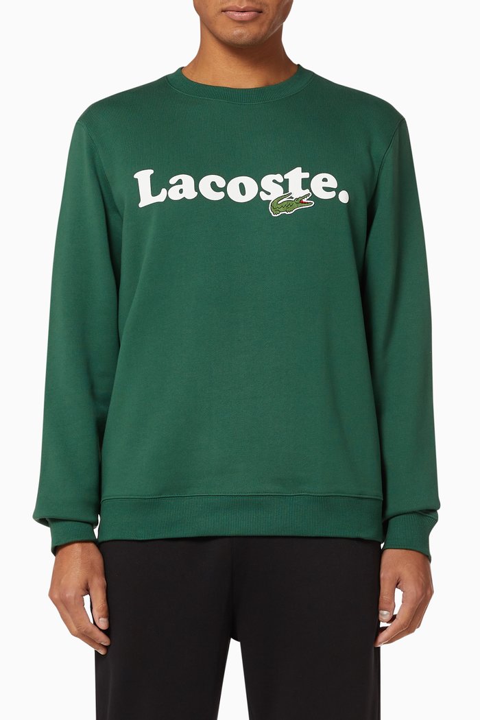 

Logo & Crocodile Cotton Sweatshirt, Green