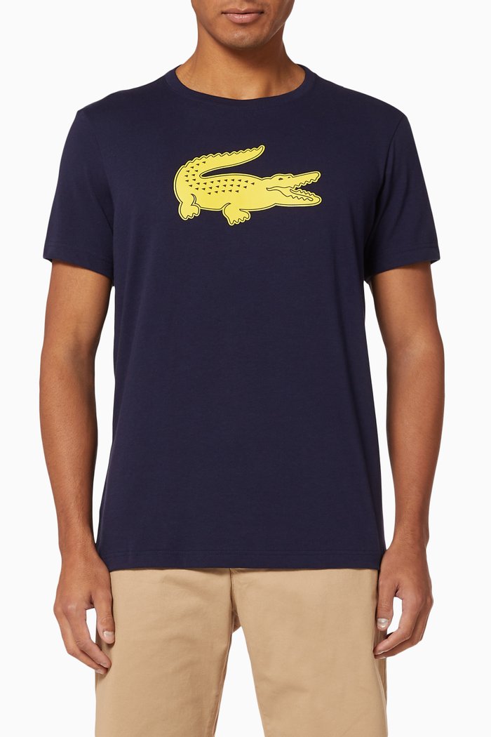 

Sport 3D Crocodile Technical Cotton T-Shirt, Blue