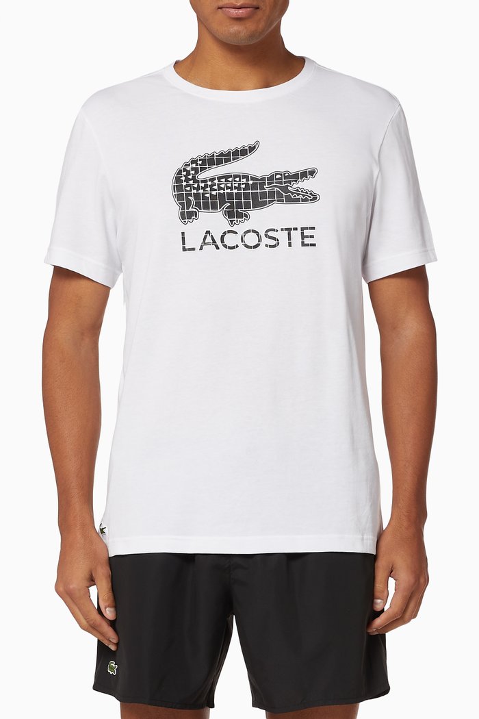 

Sport Logo & Crocodile Technical Cotton T-Shirt, White