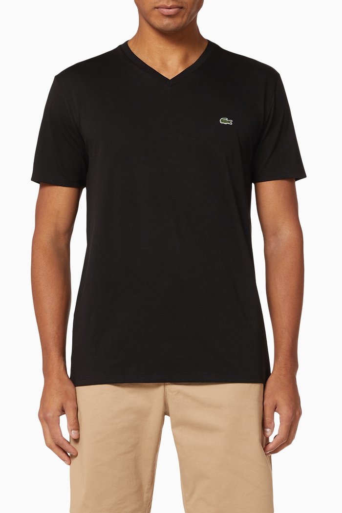 

Pima Cotton V-Neck T-Shirt, Black