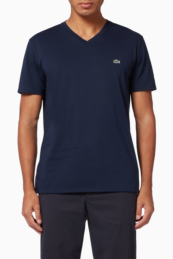 Pima Cotton V-Neck T-Shirt, Blue