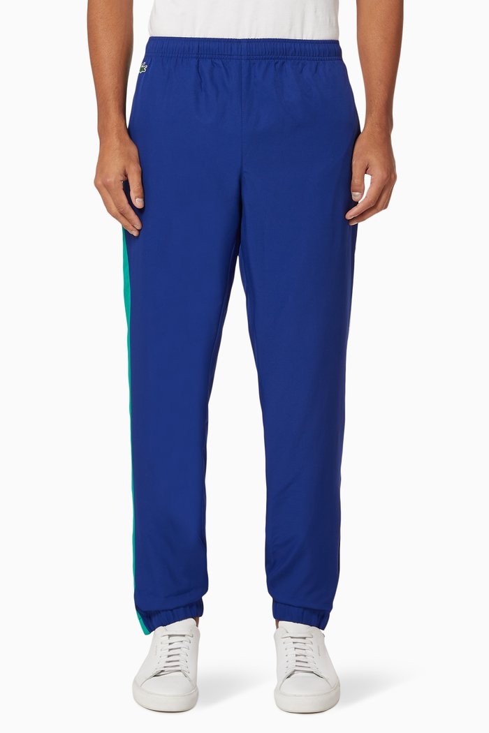 

Sport Taffeta Weaved Diamond Jersey Trackpants, Blue