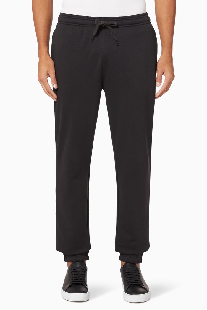 

Sport Cotton Fleece Tennis Trackpants, Black