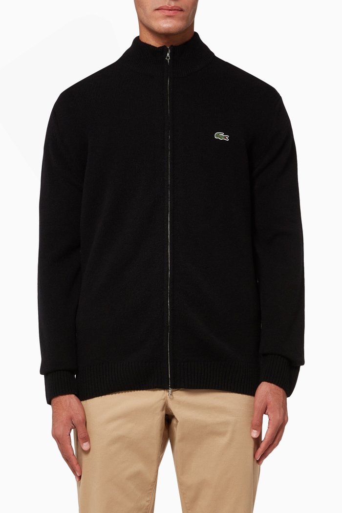 

Lamb Wool Blend Knit Sweater, Black