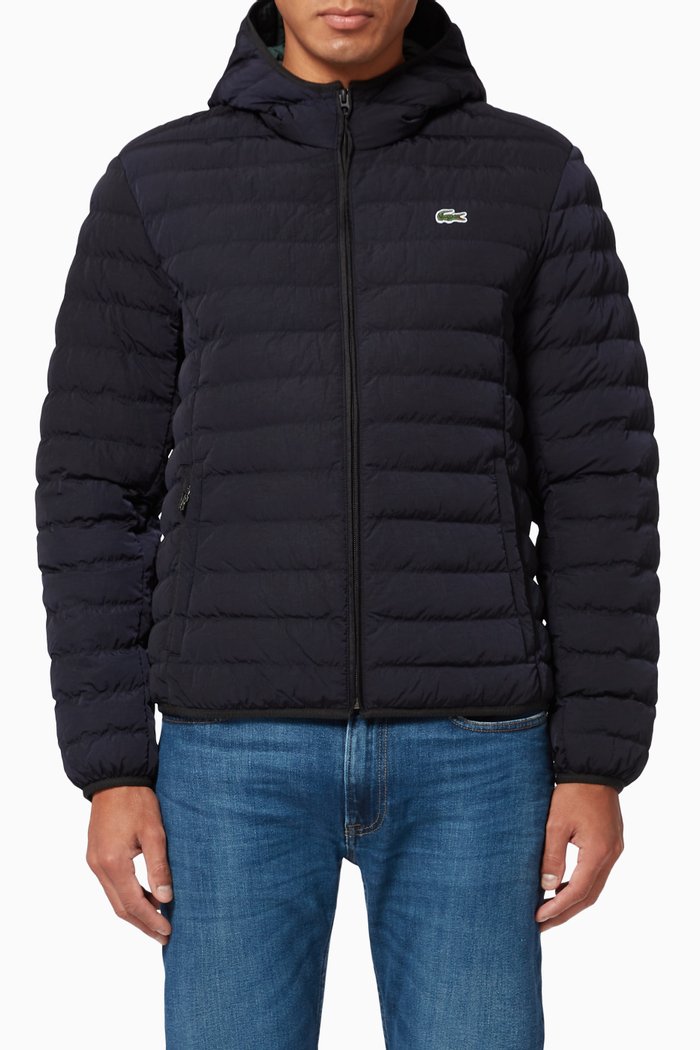 

Lightweight Foldable Water-Resistant Hooded Puffer Coat, Black