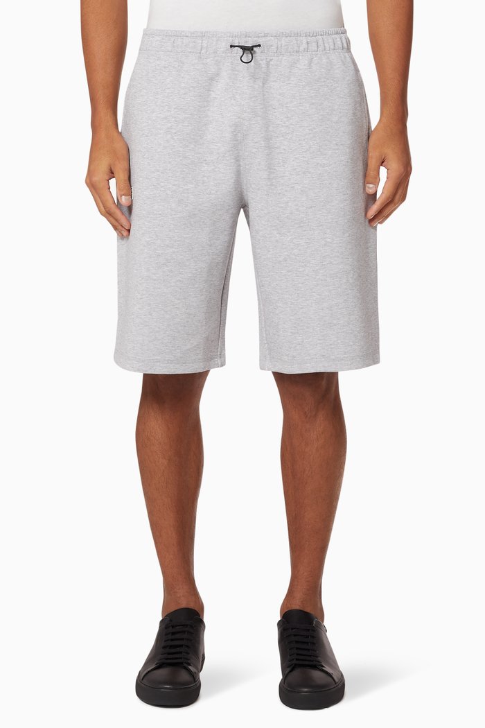 

Logo Badge Cotton Blend Bermuda Shorts, Grey