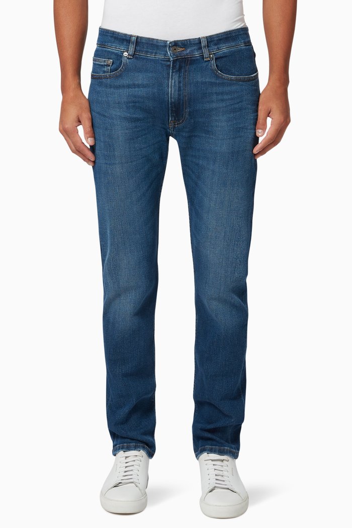 

Slim Fit Stretch Denim 5-Pocket Jeans, Blue
