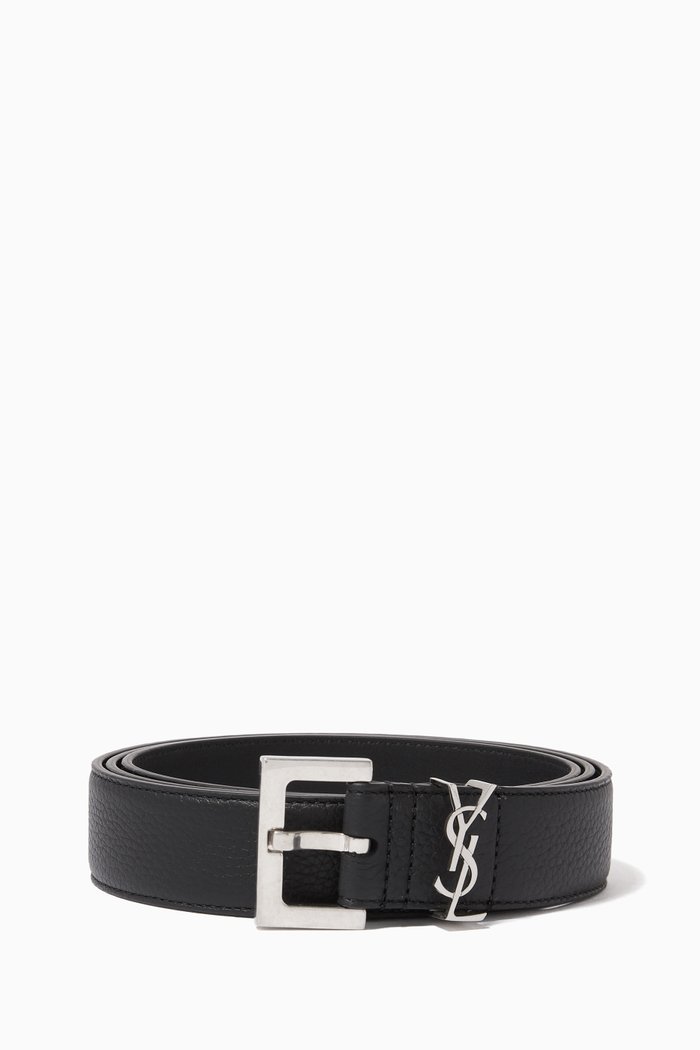 

Monogram Belt in Smooth Leather, Black