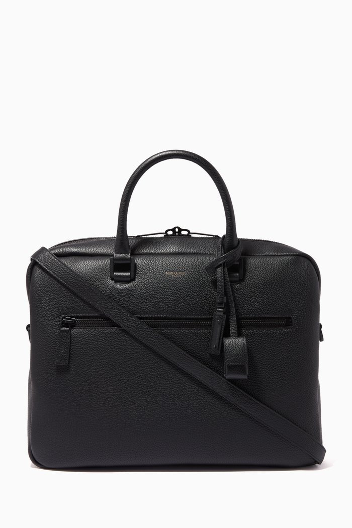 

Sac De Jour Briefcase in Grained Leather, Black
