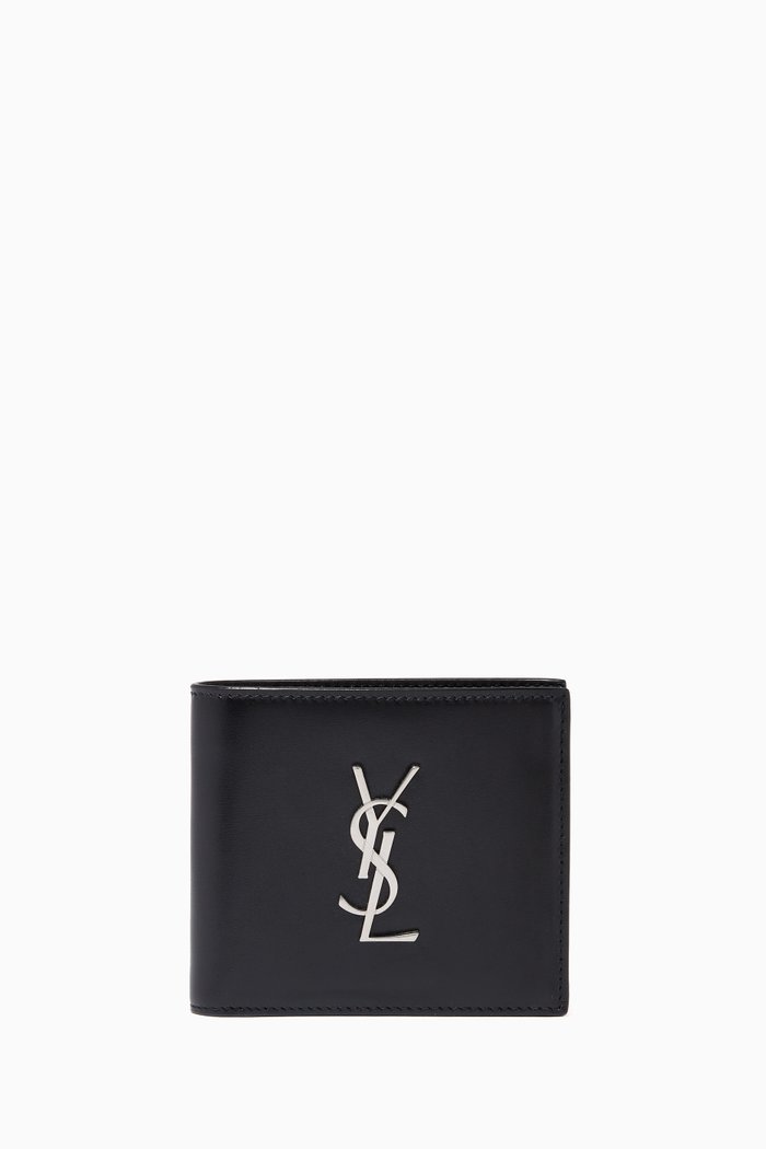 Monogram E/W Wallet in Smooth Leather, Black