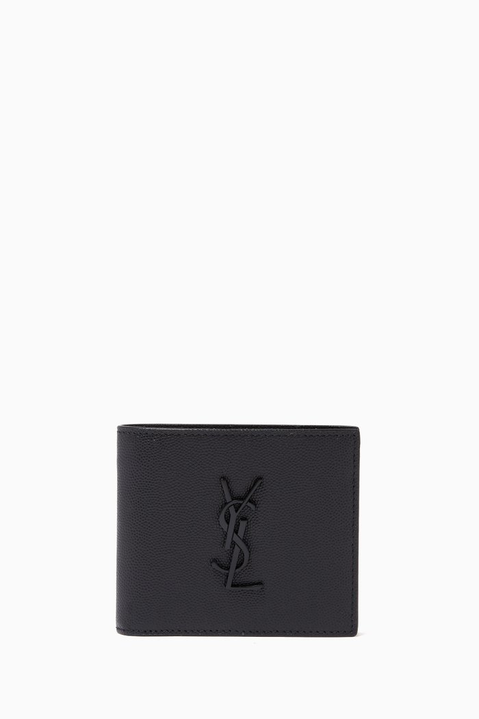 Monogram E/W Wallet in Grain De Poudre Leather, Black