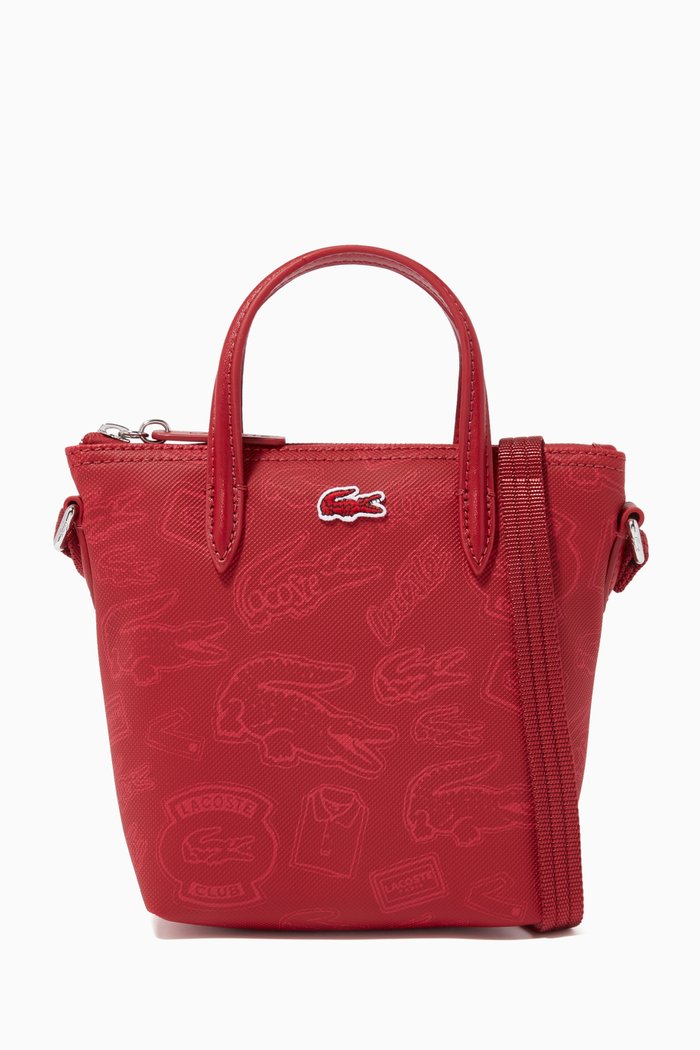 

L.12.12 Small Crossbody Bag in Logo Patterned Canvas, Red