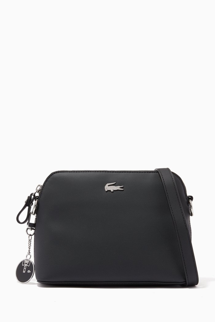 

Daily Classic Zip Shoulder Bag in Coated Piqué Canvas, Black