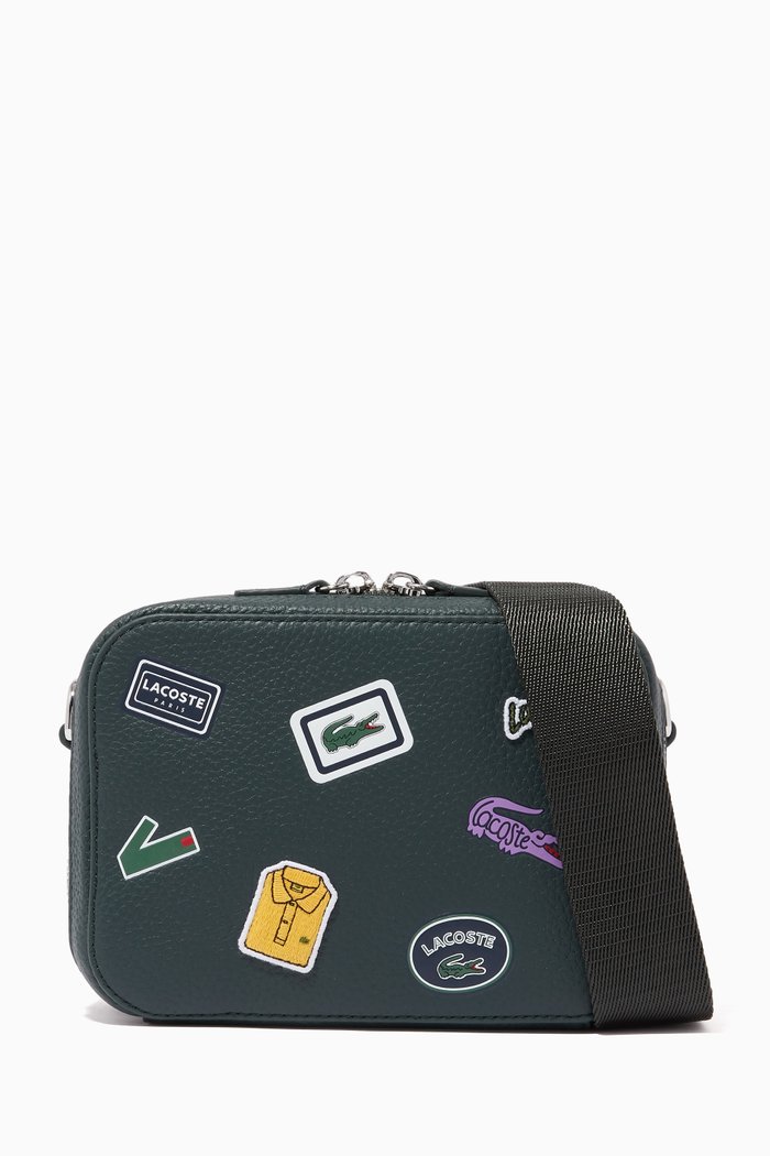 

Croco Crew Badge Bag in Grained Leather, Multicolour