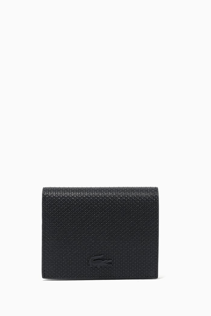 

Chantaco Small Snap Wallet in Piqué Leather, Black