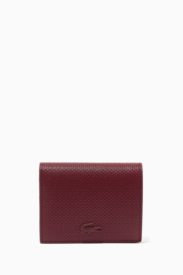 

Chantaco Small Snap Wallet in Piqué Leather, Red