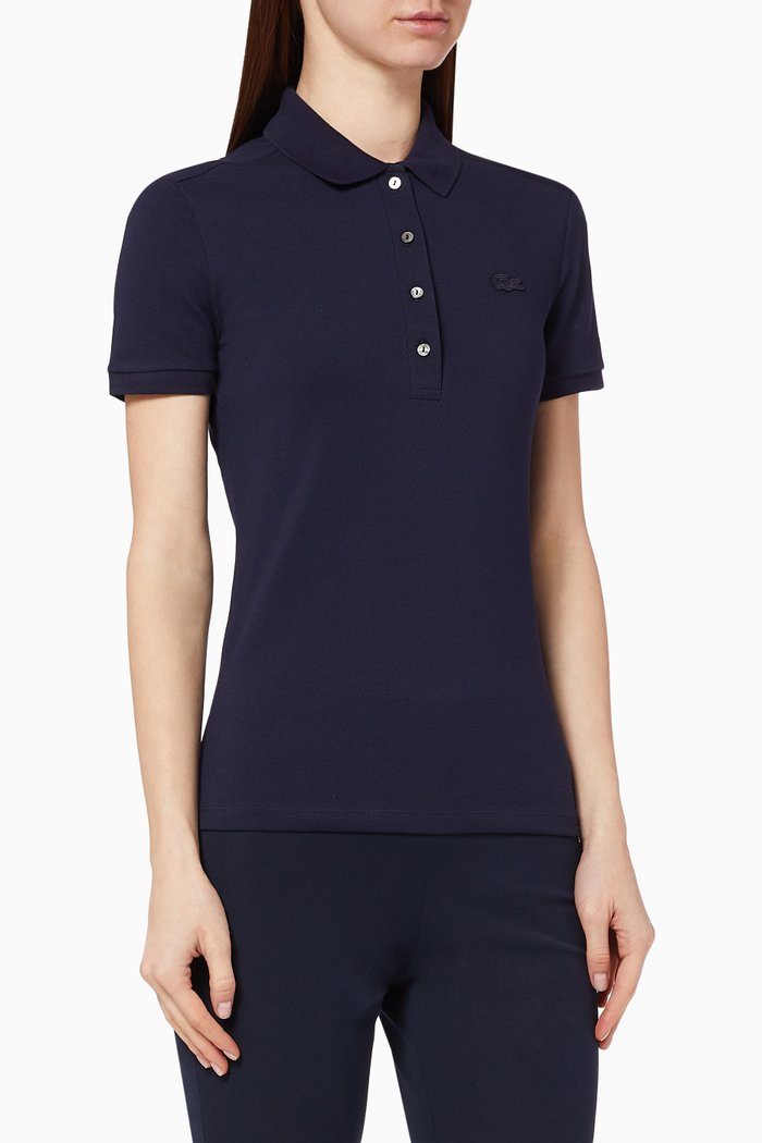Slim Fit Cotton Piqué Polo Shirt, Blue