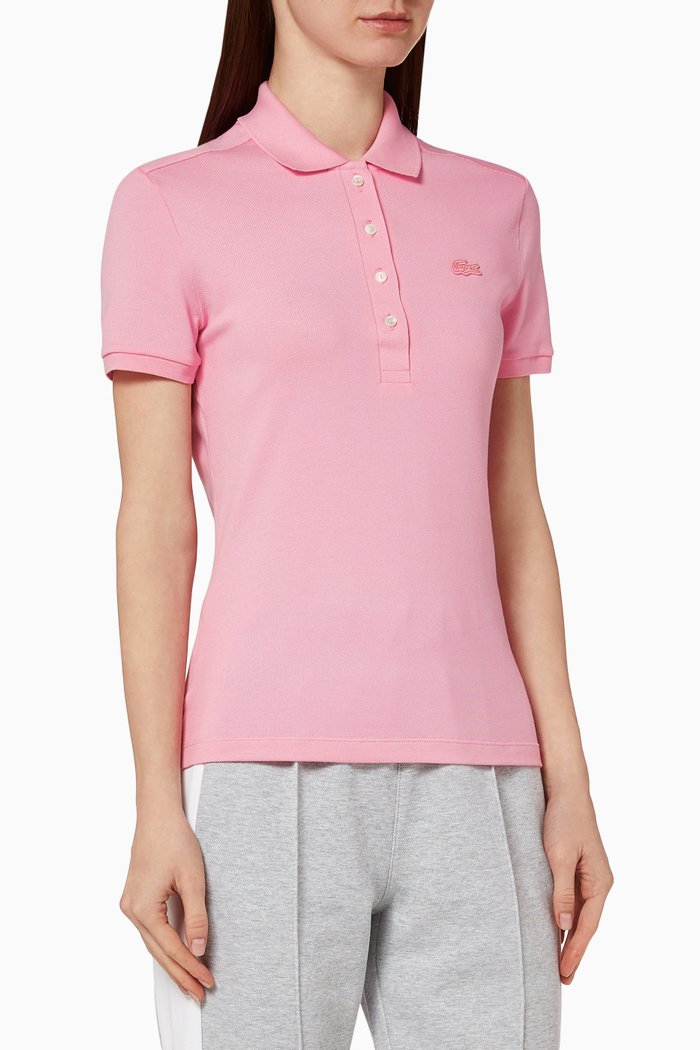 

Slim Fit Cotton Piqué Polo Shirt, Pink