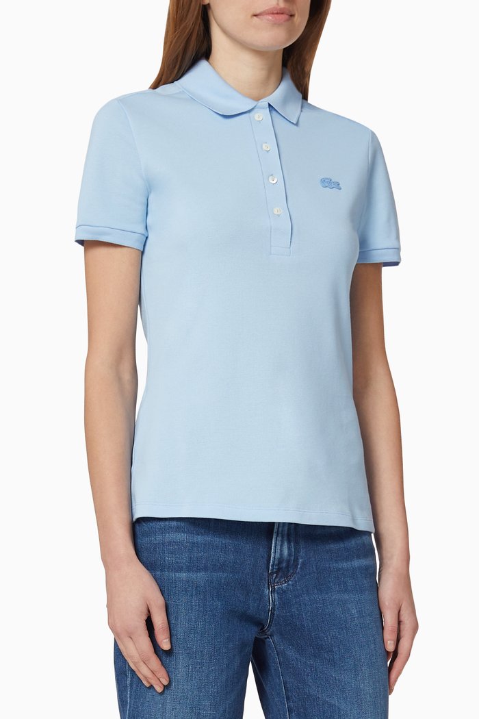 

Slim Fit Cotton Piqué Polo Shirt, Blue