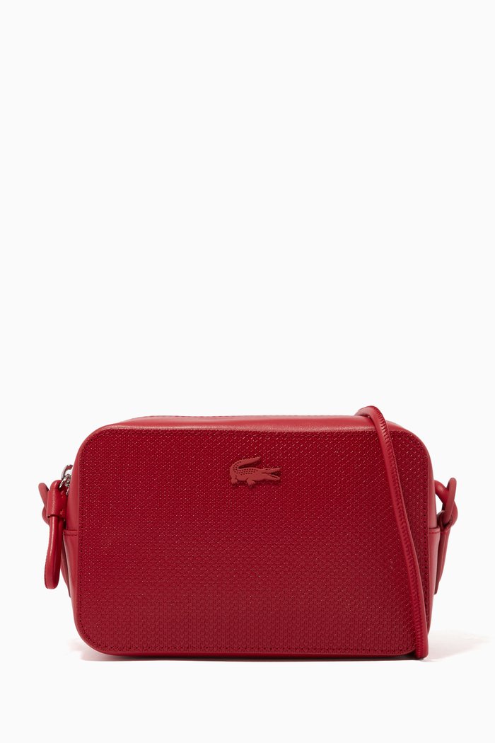 

Chantaco Shoulder Bag in Matte Piqué Leather, Red