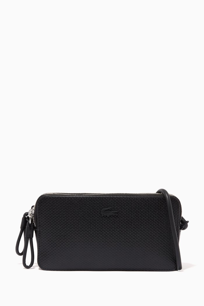 

Chantaco Zip Smartphone Pouch in Matte Piqué Leather, Black