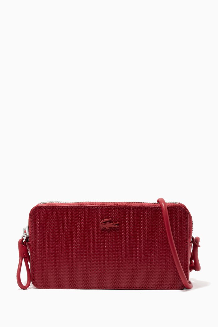 

Chantaco Zip Smartphone Pouch in Matte Piqué Leather, Red