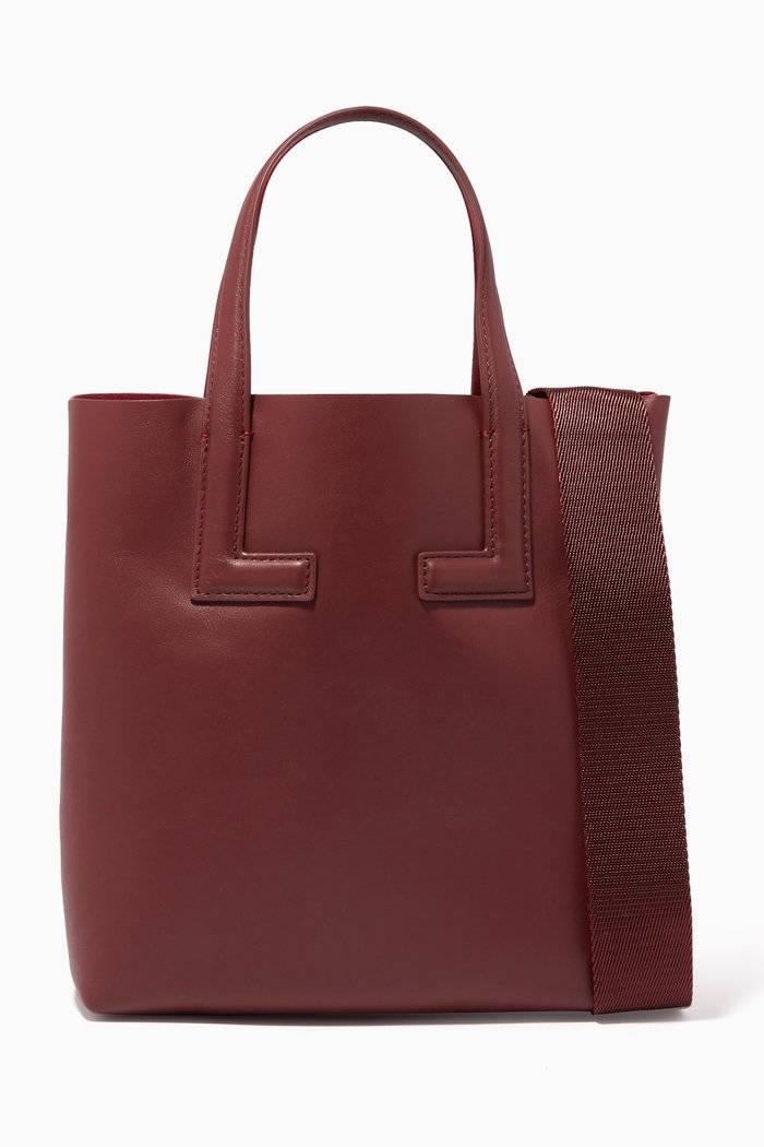 

Duo Double Compartment Small Tote Bag in Leather, Multicolour