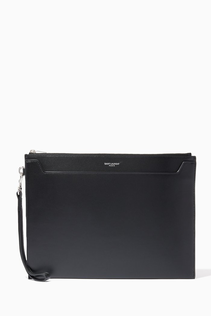 Catherine Tablet Holder in Smooth Leather, Black
