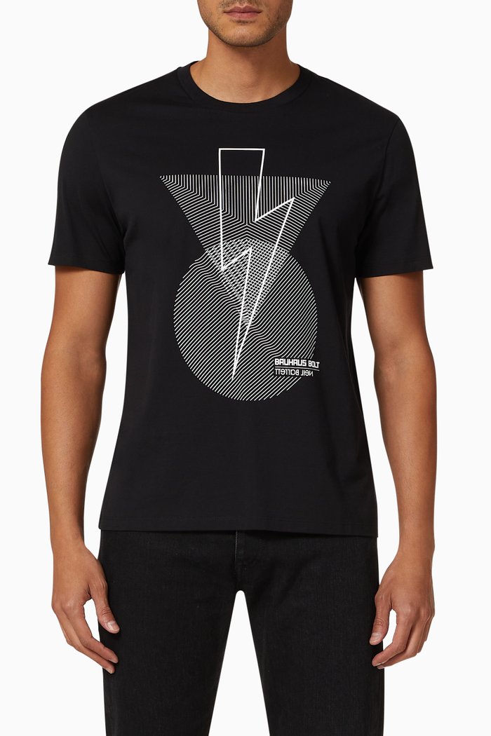 

Bauhaus Bolt T-shirt in Cotton Jersey, Black