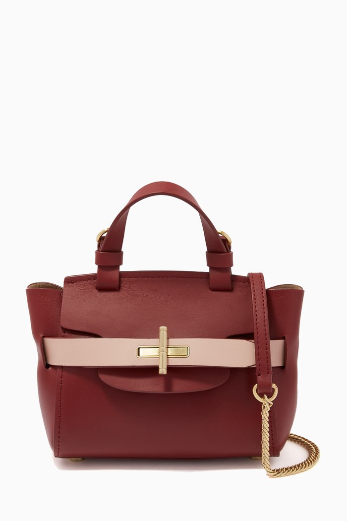 

Brigette Mini Crossbody Bag in Leather, Red