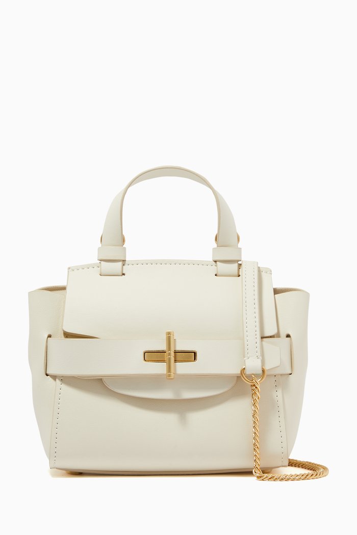 

Brigette Mini Crossbody Bag in Leather, White