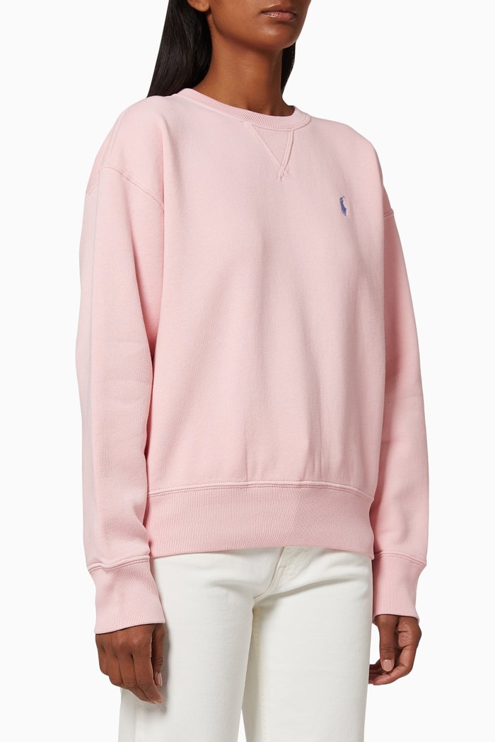 

Cotton Fleece Sweatshirt, Pink