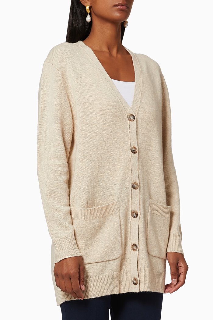 

Wool Blend Knit Cardigan, Neutral