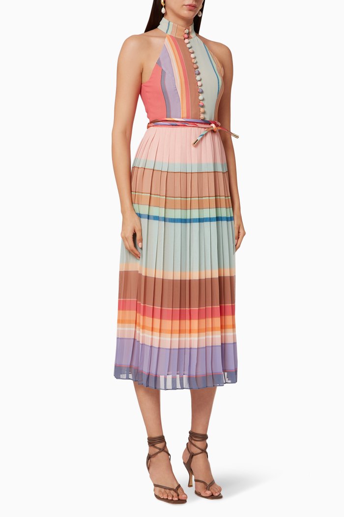 

Pleated Picnic Colour-Block Dress, Multicolour