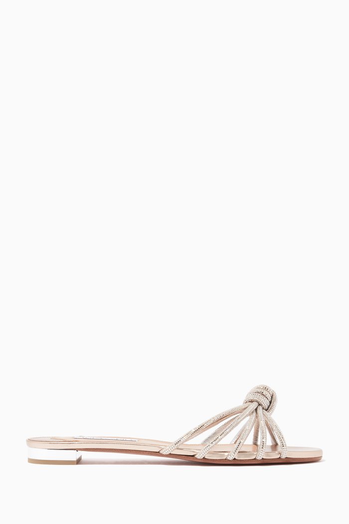 Celeste Flats in Leather, Brown