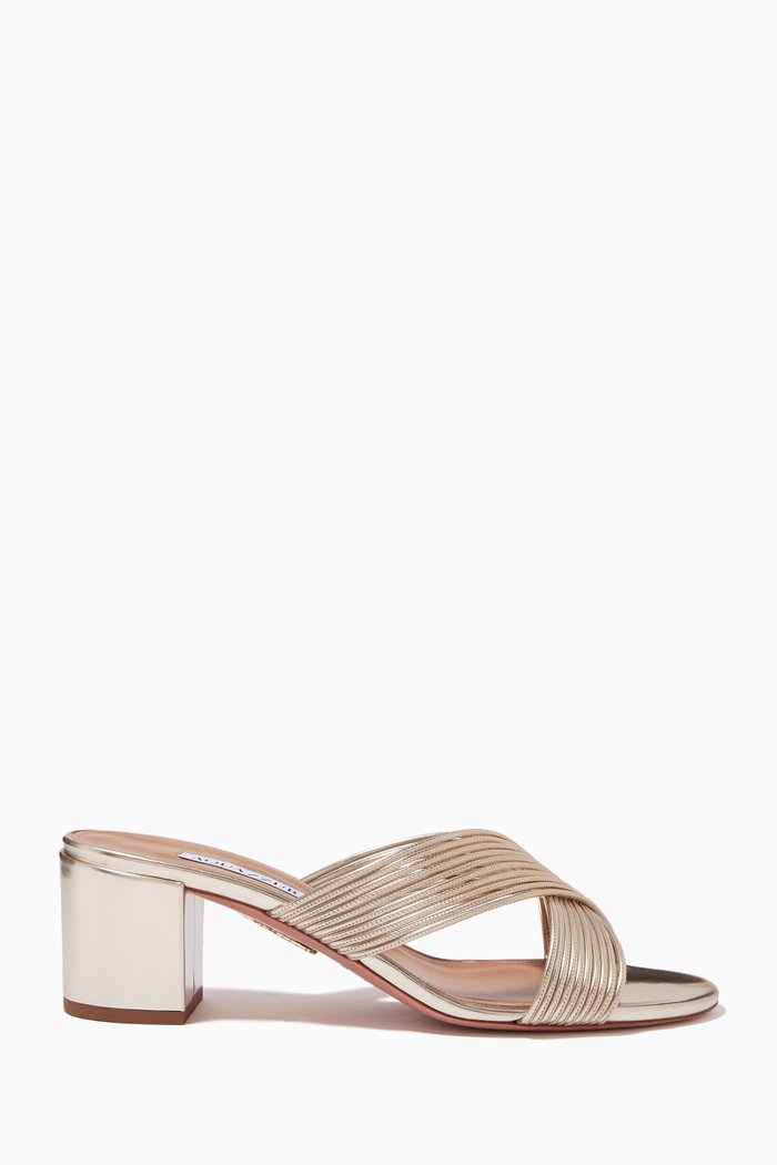 

Perugia 50 Mules in Metallic Nappa, Grey