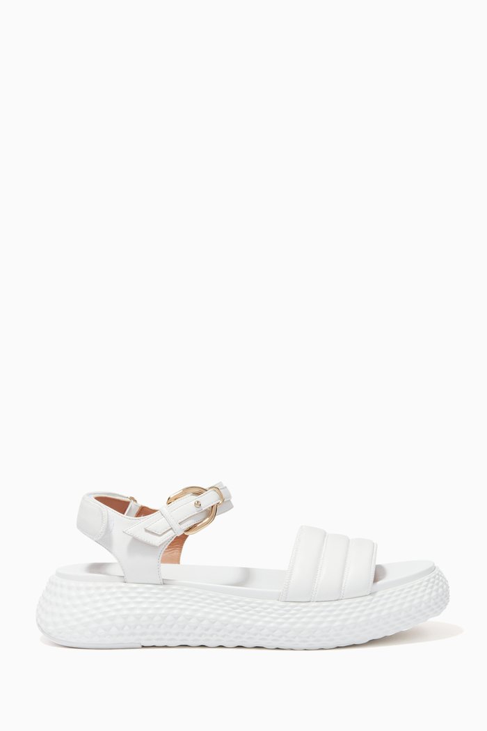 

Bomber Sandals in Leather, White