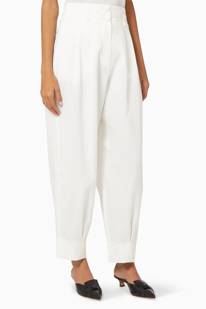 

Fluid Gabardine Pants, White