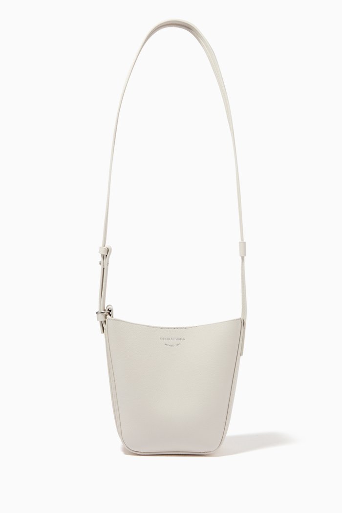 

Bucket Small Crossbody Bag in Eco Leather, White