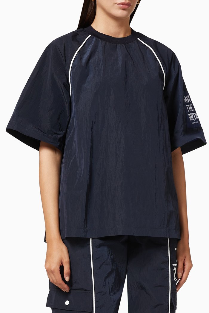 

R-EAcycle Capsule Oversized Nylon T-shirt, Blue