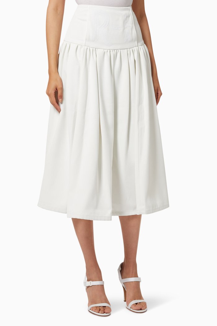 

R-EAcycle Capsule Textured Midi Skirt, White
