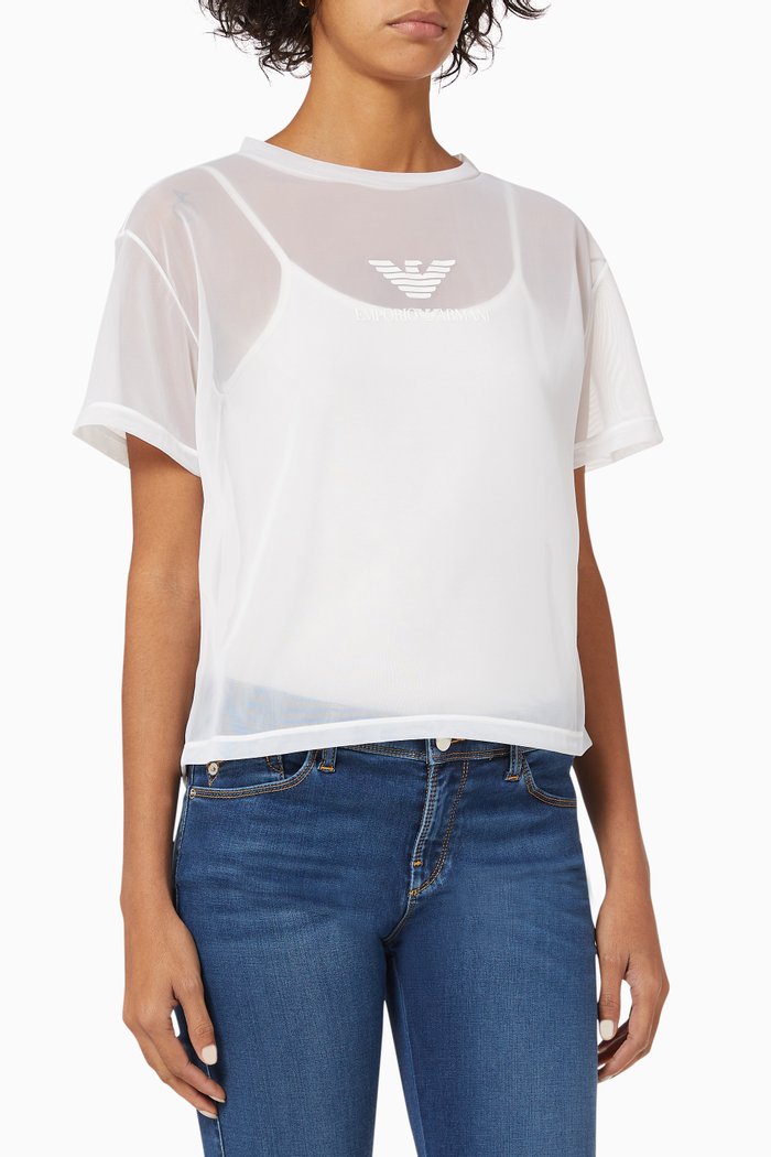 

EA Logo Organza T-Shirt, White