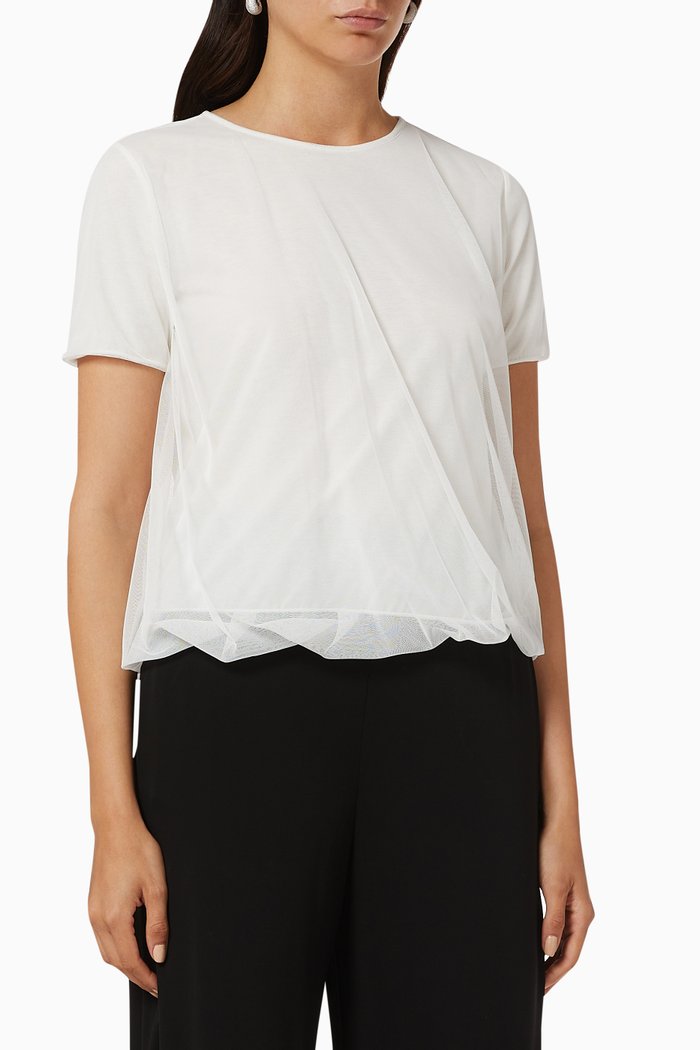 

Tulle Mesh Top, White