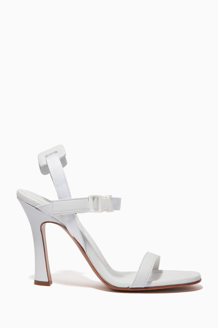 

Webbing Heel Sandals in Leather, White