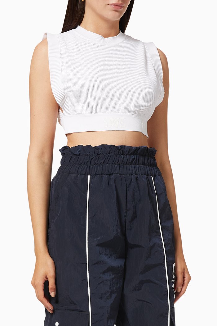 

EA Knit Cropped Top, White