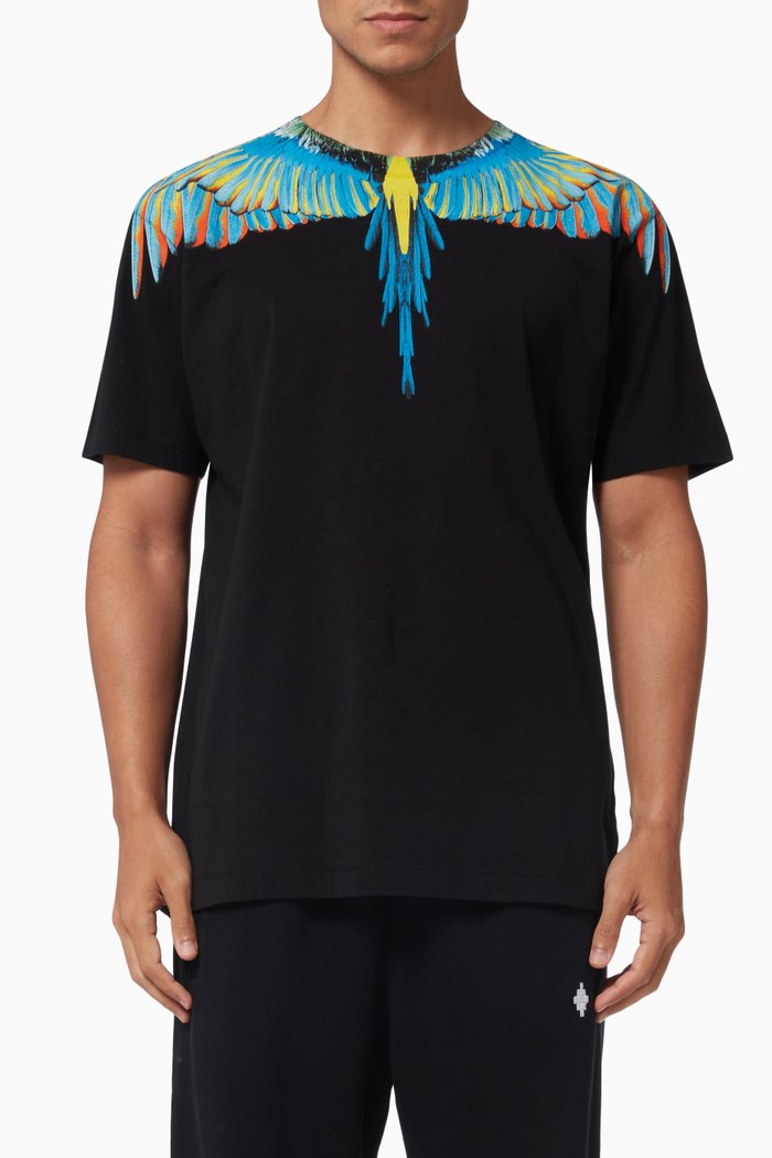 

Wings T-Shirt in Cotton, Black