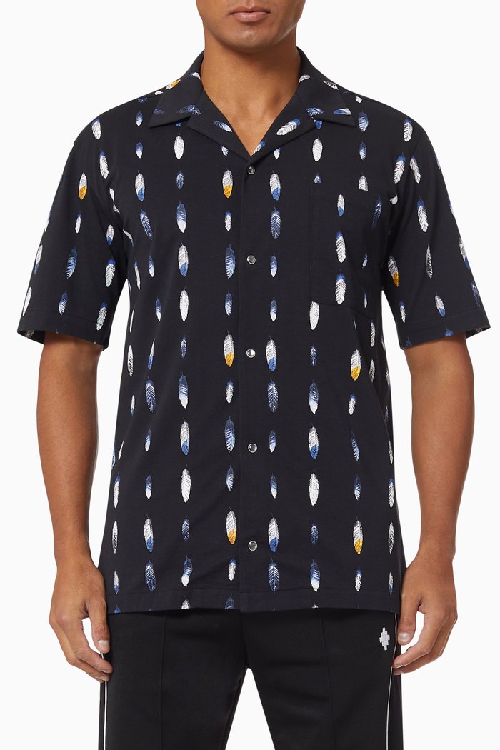 

Feathers Hawaii Shirt in Cotton, Black